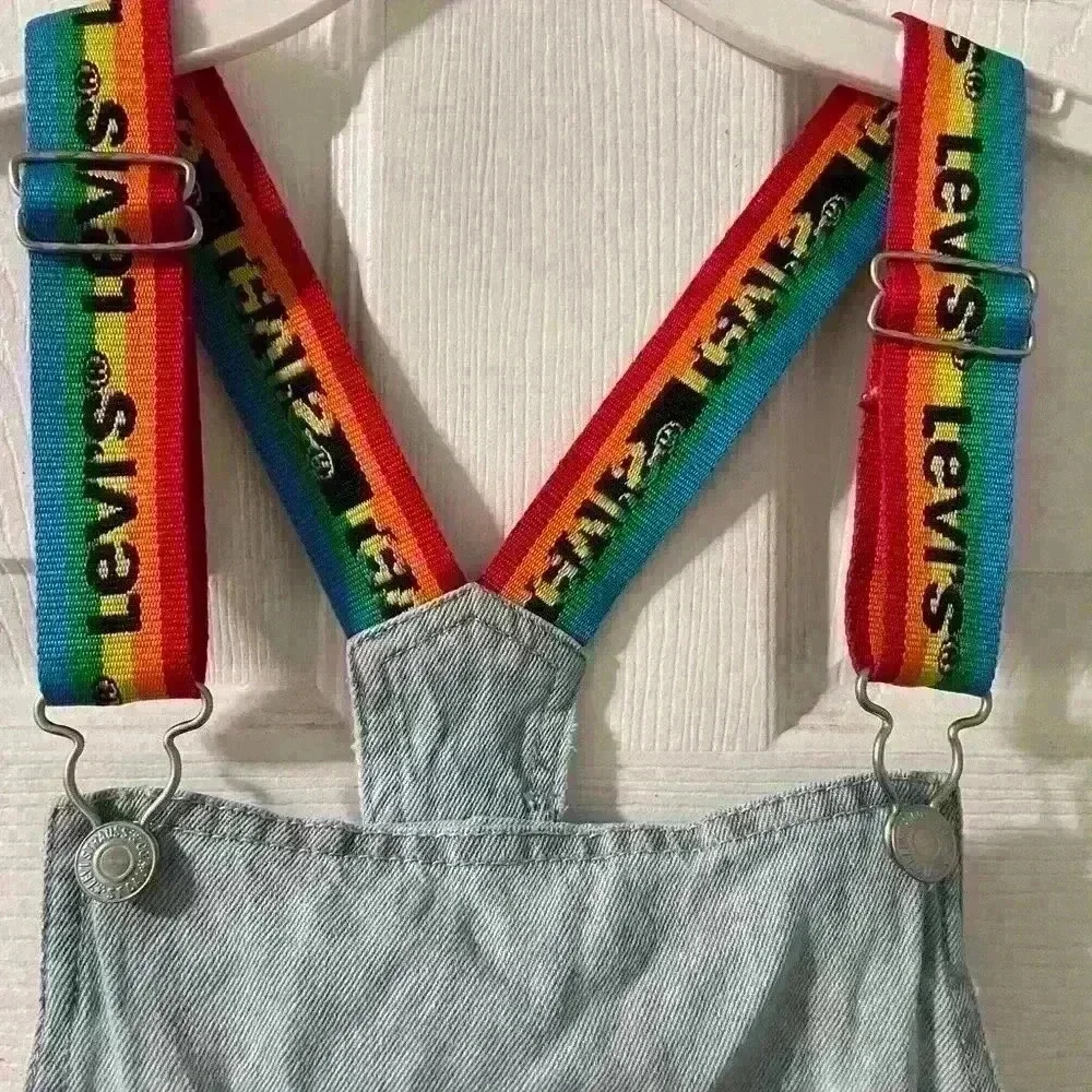 LEVIS Rainbow Shortall Girls shorts overalls- Size 12 Regular - B44